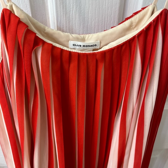 Club Monaco pleated pink and red midi dress size 6 - Picture 3 of 3